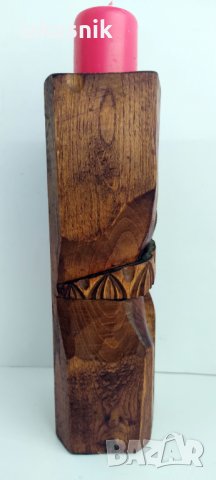 Резбовани дървени свещници, уникати от 70-те години, снимка 12 - Декорация за дома - 37561283