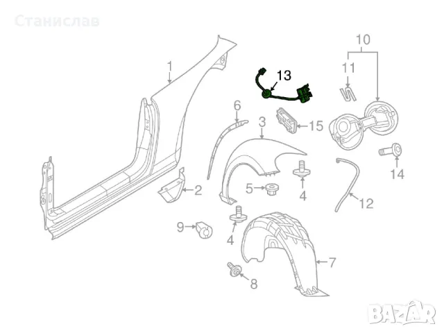 VW Beetle Cabriolet Моторче за заключване на резервоар , снимка 9 - Части - 50359934