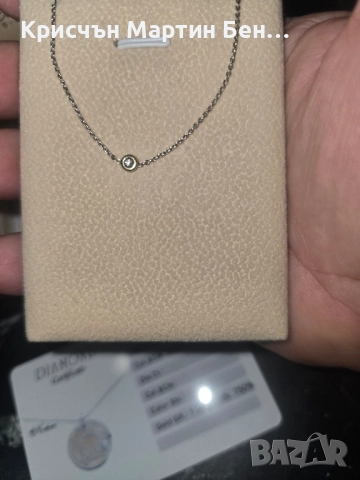 Златно Колие  сърце с 17диаманта проба 750 /к 18, снимка 14 - Гривни - 50295665