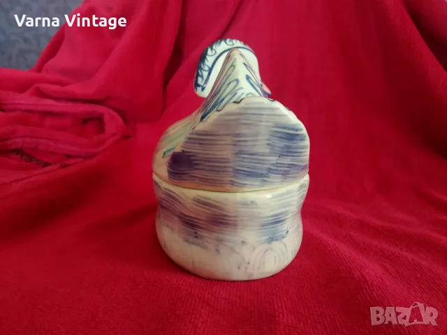 Стар порцеланов съд с капак във формата на пате, снимка 4 - Антикварни и старинни предмети - 49815314
