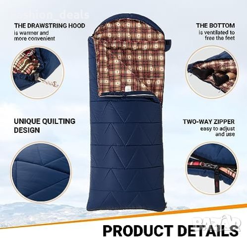 Нов Спален чувал за възрастни 3-4 сезона лек водоустойчив за Туризъм къмпинг, снимка 2 - Други стоки за дома - 42397091