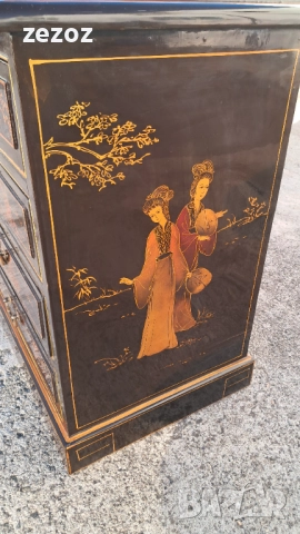 Шкаф масив с рисунки черен, снимка 5 - Шкафове - 52527003