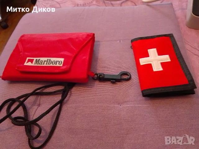 Нови чанта винтидж за врата с много прегради маркова Marlboro 160х 115 мм И Швейцария портф.130х85мм