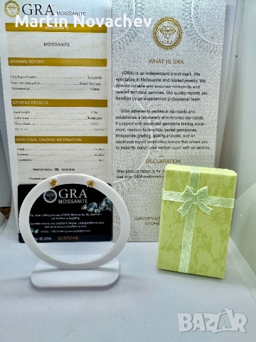 Сребърни обеци с мойсанит (Диамант) 1 карат, снимка 2 - Обеци - 54090969