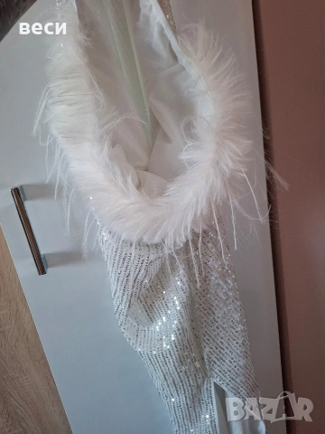 Официална рокля с пух , снимка 5 - Рокли - 54302331