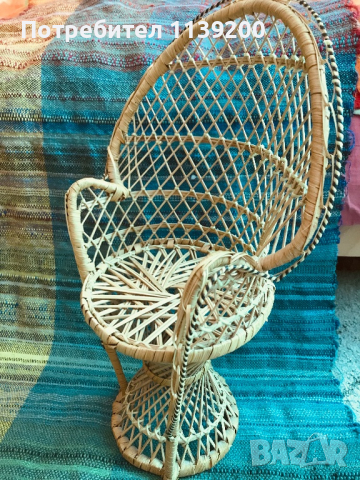 Emmanuelle колекционерски мини стол ратан за кукли декорация, снимка 10 - Колекции - 36464729