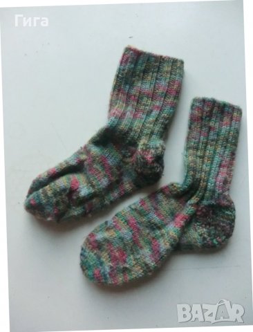шарени плетени чорапи ходило 15, конч 12, снимка 2 - Чорапи - 39306844