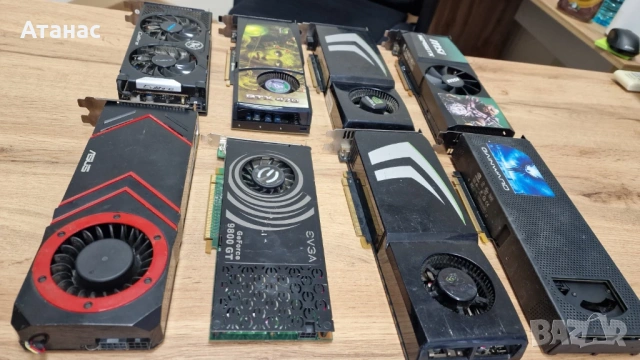8 редки графични карти NVIDIA (GTX 295, 470, 9800 GT и други) – НЕРАБОТЕЩИ, снимка 2 - Видеокарти - 54218749