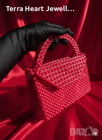 Дамска чанта от перли и кристали, снимка 5 - Чанти - 52502120