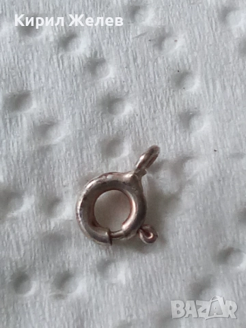 Сребърна карабинка закопчалка 37920, снимка 3 - Колиета, медальони, синджири - 52339438