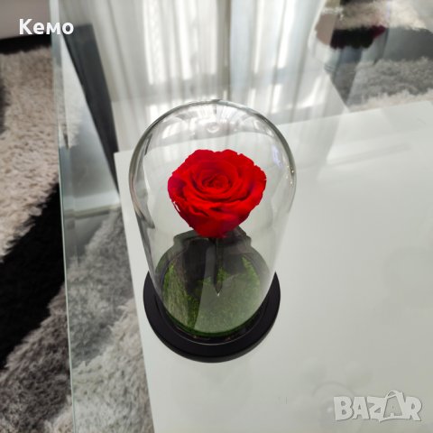 Вечна естествена роза в стъкленица, снимка 17 - Декорация за дома - 27657211
