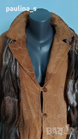 ВИНТИДЖ! Два броя / Дамски френски блейзър, манто / преходно палто / от естествен велур "Pauw", снимка 14 - Палта, манта - 53200363