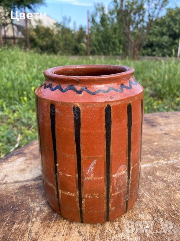 Керамично съдче, ваза - гледжосано. , снимка 2 - Антикварни и старинни предмети - 42266460
