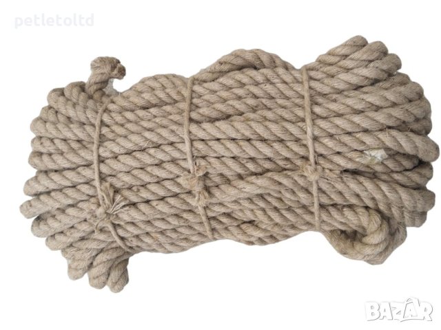 Въже конопено Ф 18 мм ( фина оплетка ) / 50 метра - цената е за 50 метра, снимка 2 - Екипировка - 26662209