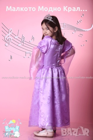 Карнавална рокля София с корона-диадема, снимка 3 - Детски рокли и поли - 51559553