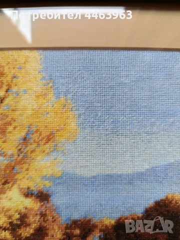 гоблен ,, Слънчева есен",  22/17 см, снимка 6 - Гоблени - 51230477