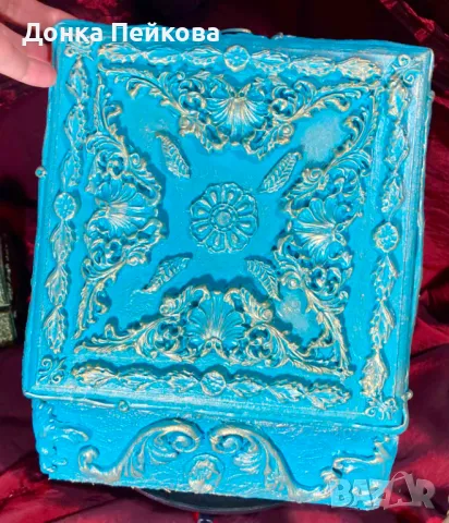 Ръчно изработена и декорирана кутия да бижута , снимка 3 - Декорация за дома - 48722316