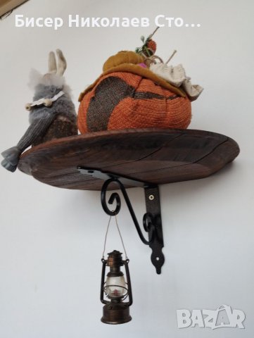 Стенни етажерки -цветарници от дъбов масив (автентични реставрирани бъчви)с ковано желязо , снимка 9 - Декорация за дома - 39752037