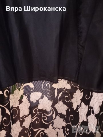 Асиметрична черно-бяла пола за едра дама. Размер: 2XL. Луксозна пола от НЕМАЧКАЕМА коприна, снимка 4 - Поли - 40527844