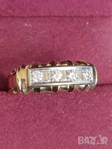 Златен пръстен с брилянти