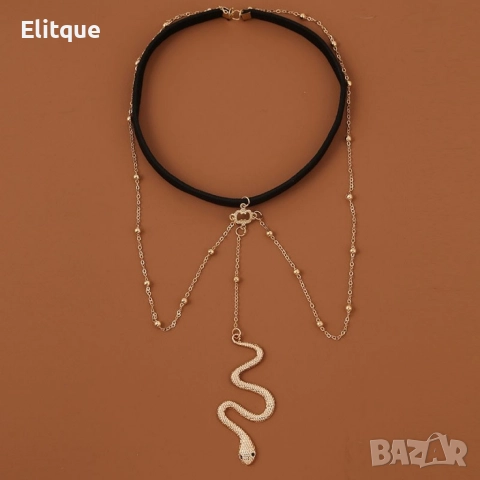 Елегантно дамско бижу за тяло - змия - цвят: Сребърен или Златен!, снимка 7 - Други - 52787765