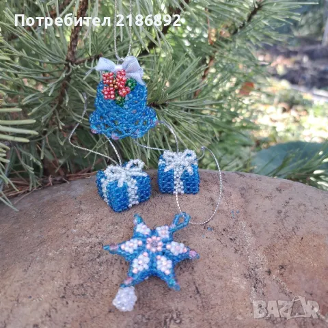 Коледни играчки от мъниста , снимка 6 - Декорация за дома - 47877499