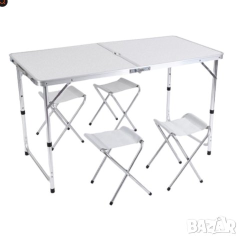 Сгъваема маса с четири стола , снимка 3 - Къмпинг мебели - 41979642