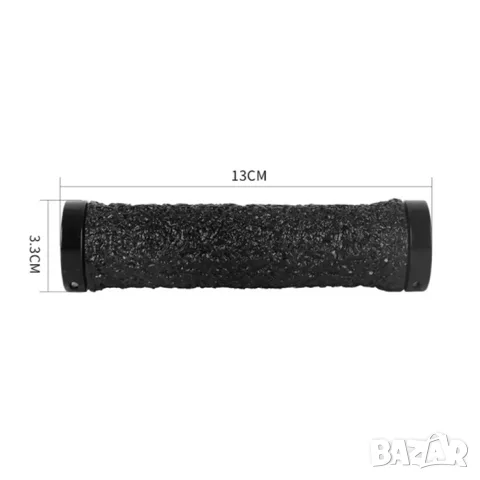 Черни гумени дръжки за велосипед 130 mm с отвор 33 mm, снимка 4 - Аксесоари и консумативи - 55866691