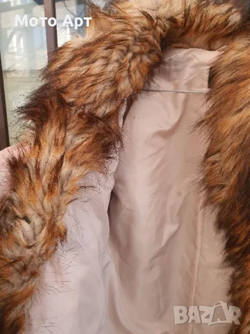 H & M Зимно Пухено Дамско Яке Тио Лисица с Косъм Размер S Якенце Животинско Лисица, снимка 4 - Якета - 48501348