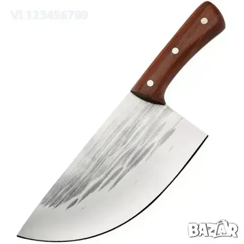 Широк кухненски нож / сатър 205х325 мм ръчно кован, снимка 2 - Ножове - 50749586