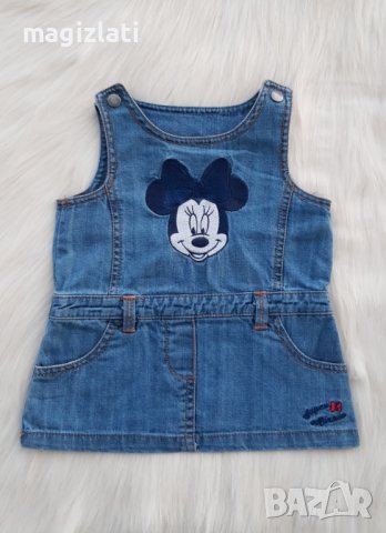 Дънков сукман Мини Маус 3-6 месеца, снимка 4 - Бебешки рокли - 42765707