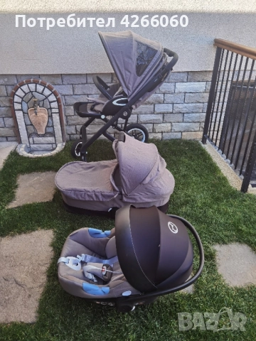 Бебешка количка 3в1 Cybex Talos S Lux+кош Cot S+адаптери+стол за кола Aton M i-size+рефлу легло, снимка 3 - Детски колички - 52497806