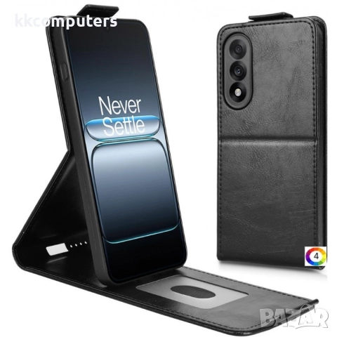 OnePlus Nord 5 5G / OnePlus Ace 5 Ultra 5G - Кожен калъф с магнитен клип, Стенд и Холдер за Карти (Ч, снимка 4 - Калъфи, кейсове - 51929535