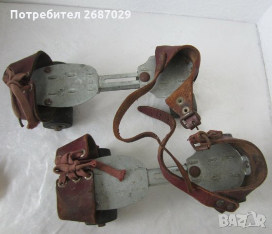Кънки и ролери - Стари ролкови кънки от метал и кожа, регулируеми, ролери - 42-43, снимка 3 - Други ценни предмети - 29742022