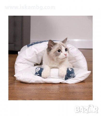 МЕКО ЗИМНО ЛЕГЛО ЗА КОТКИ С ВЪЗГЛАВНИЧКА - КОД 3166