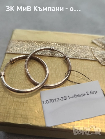 Златни дамски обеци 2.5гр-14к, снимка 2 - Обеци - 52698154