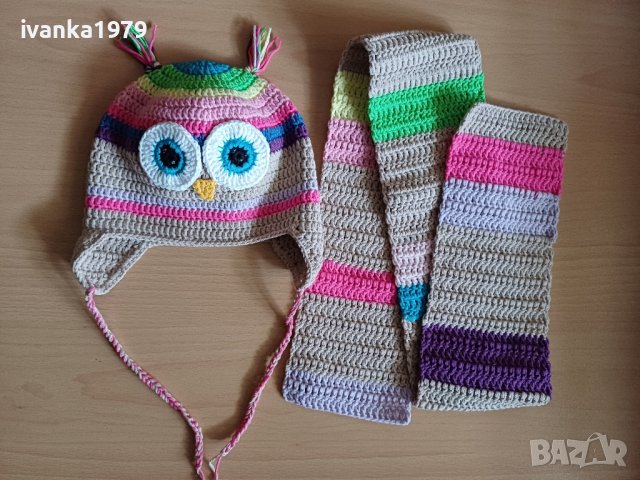 Детска шапка и шал 18м-3г