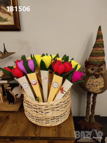 Ръчно изработени лалета , снимка 7 - Изкуствени цветя - 39479053