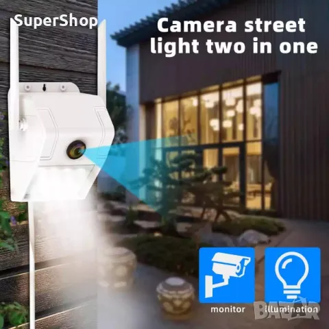 2в1 Промо ICSEE 5mpx Камера с Лед Прожектор + подарък 64gb карта, снимка 7 - IP камери - 47636823