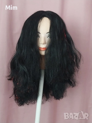 Черна перука за парти , снимка 4 - Аксесоари за коса - 54316009