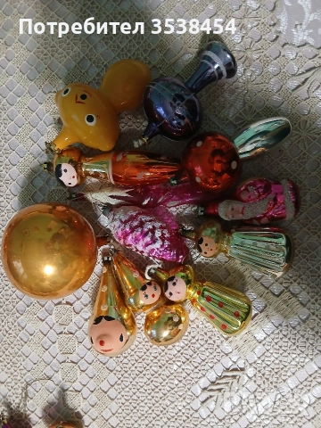 Стъклени новогодишни играчки , снимка 3 - Антикварни и старинни предмети - 52674883