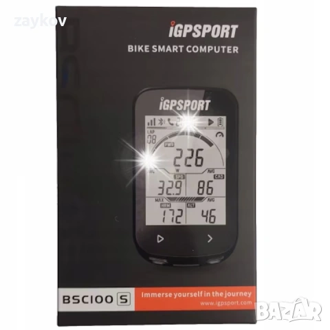 Велокомпютър BSC100S, GPS, водоустойчив IPX7, 2,6", безжичен,