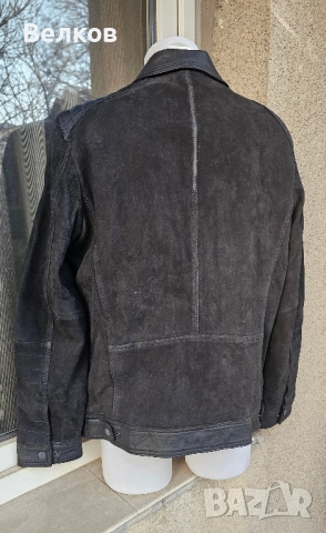 Мъжко кожено яке от велур и естествена кожа – размер L - цена 250 евро, снимка 7 - Якета - 52433533