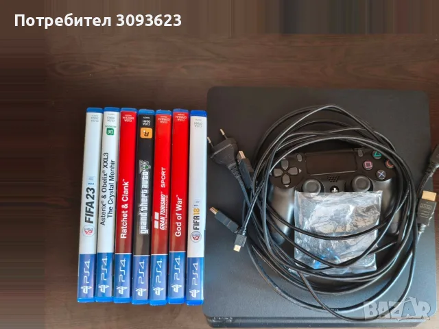 Плейстейшън 4 слим със 7 игри, снимка 2 - PlayStation конзоли - 56058256
