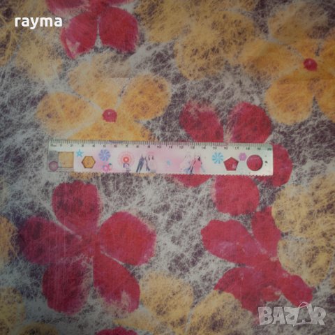 Плат дизайнерска органза естествена коприна принт цветя -50%, снимка 6 - Поли - 34474519