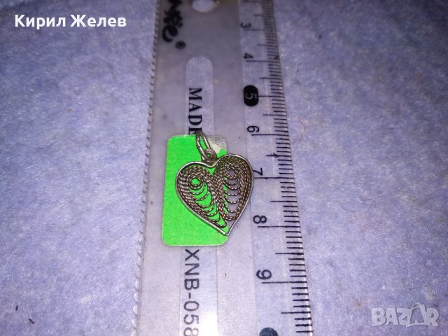 СТАРИННО СРЕБЪРНО ФИЛИГРАННО СЪРЧИЦЕ МАЙСТОРСКА РЪЧНА ИЗРАБОТКА 36132, снимка 3 - Антикварни и старинни предмети - 39640000