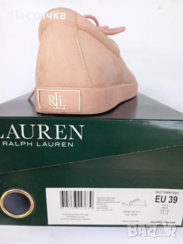 Дамски бледо розови кецове Polo Ralph Lauren, № 39, естествен велур, снимка 5 - Дамски ежедневни обувки - 42325618
