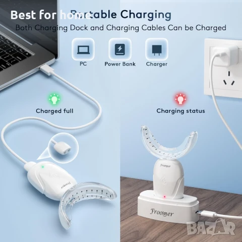 Комплект за избелване на зъби с LED светлини, снимка 5 - Друга електроника - 51120886