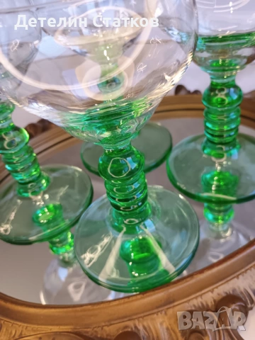 Винтидж, ретро стъклени чаши за вино 4 бр., снимка 3 - Чаши - 54060112