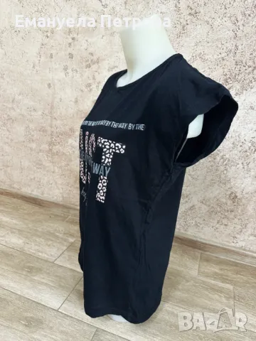 Дамска тениска с принт - сив/черен цвят, снимка 7 - Тениски - 48058765